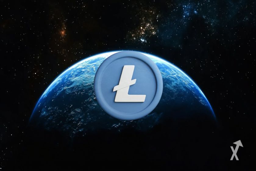 Criptomoeda Litecoin LTC, símbolo digital.