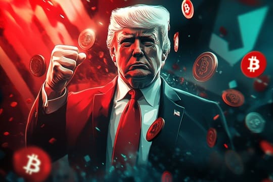 Donald Trump em uma moeda digital